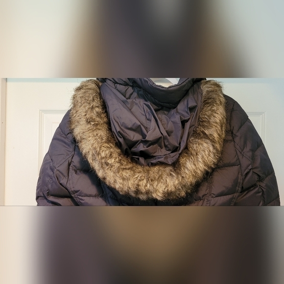 $350 Women's Michael Kors Gunmetal Gray Full Length Puffer Faux Fur Lined Hood M - Picture 6 of 11